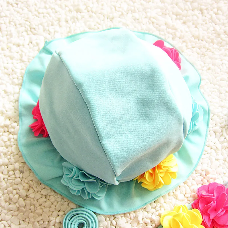 Fghgf 2018 Swim Pool Flower Swimming Cap Hat For Girls Baby Kids Bathing Caps Splice Ear Protection Pink Swimwear | Спорт и