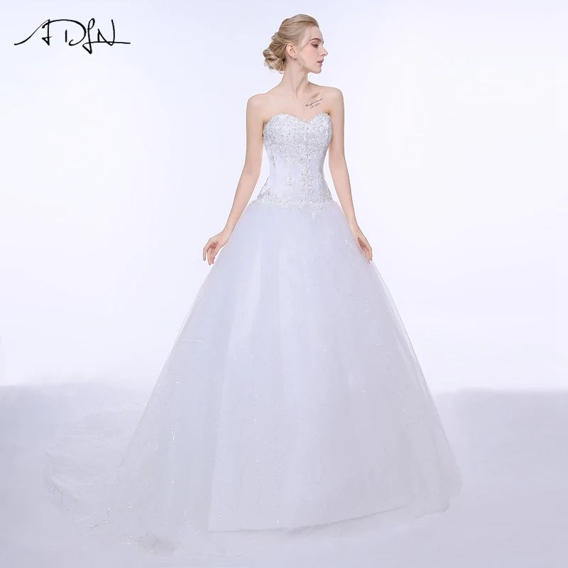 Adln Свадебные платья vestidos de Novia с плеча Милая Тюль длинное платье невесты Кружево вверх обратно плюс Размеры