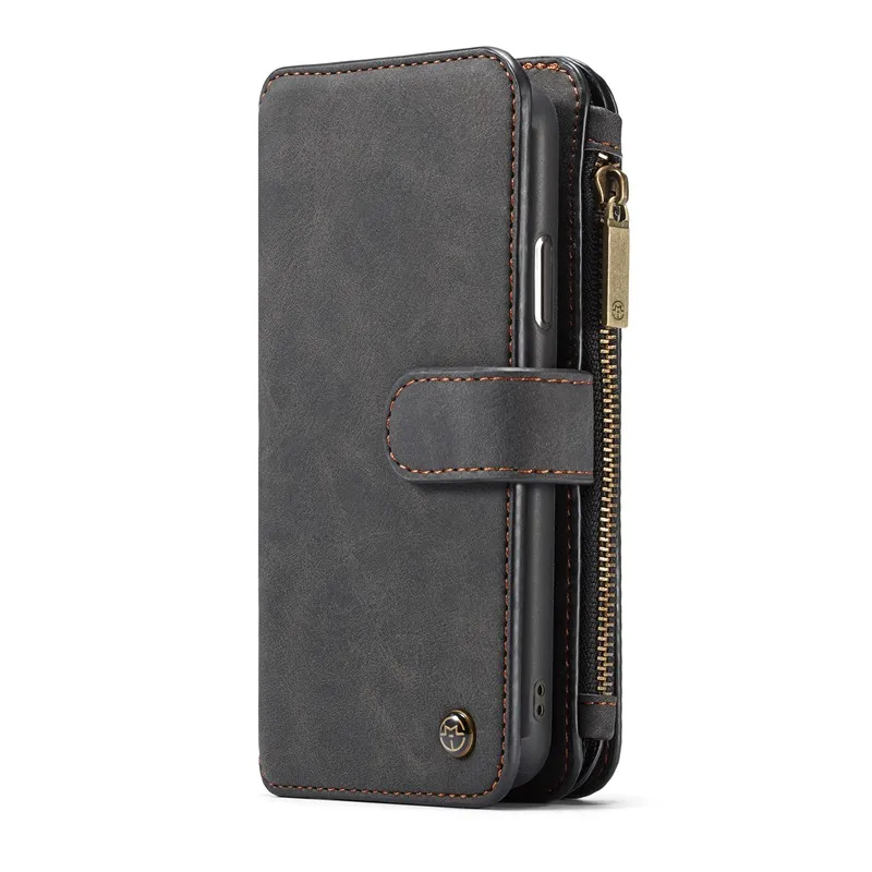 Black Кошелек чехол для телефона для samsung Note10+ 9 8 S10 e 5g S9 S8 plus S7 Edge Coque роскошный кожаный Fundas Etui Чехлы аксессуары сумка - Цвет: Black