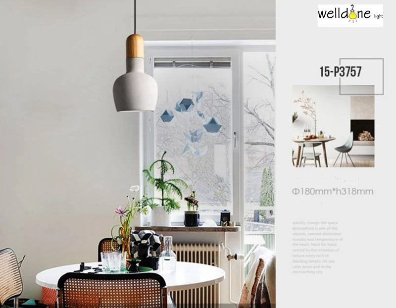 Отличная яркая серая Подвесная лампа в стиле лофт из промышленного бетона