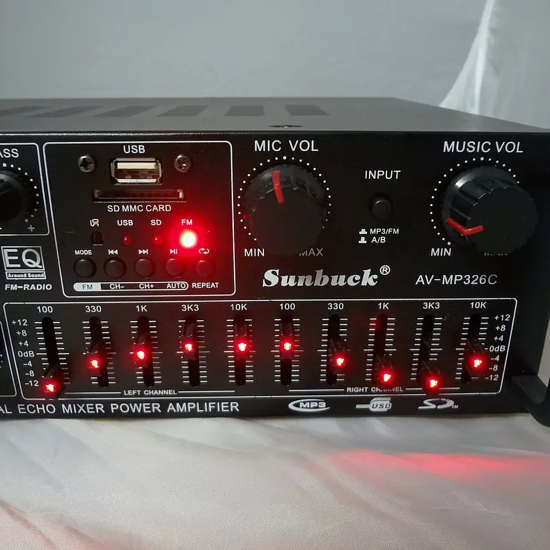 Вечерние Эквалайзеры 220 V-240 V 200W+ 200W AV-MP326C, профессиональный цифровой эхо-смеситель, домашний караоке-усилитель