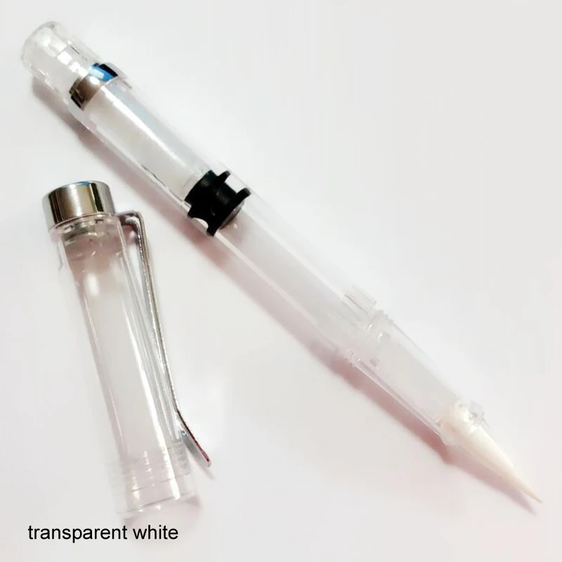 transparent white Офисные школьные принадлежности, без чернил, каллиграфия, рисунок, нейлон, волосы, цвет воды, маркер, ручка для рисования, иллюстрация, водные кисти - Цвет: transparent white