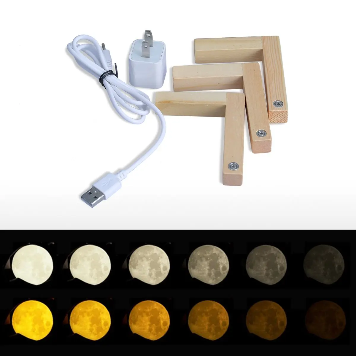 Tooarts Moon Figurine Valentine's Day Gift 3D Printed LED Light Modern Art Home Decor Craft For | Дом и сад