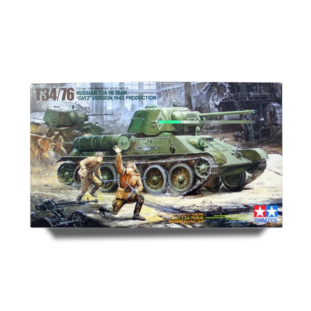 Tamiya 35149 1/35 Русский Танк T34/76 ChTZ версия 1943 Военная сборка AFV модель строительные