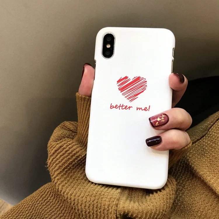 Жесткий черный чехол с сердечком для iphone 7 8X6 6 S s X XR XS Max 8 Plus чехол|Бамперы| |