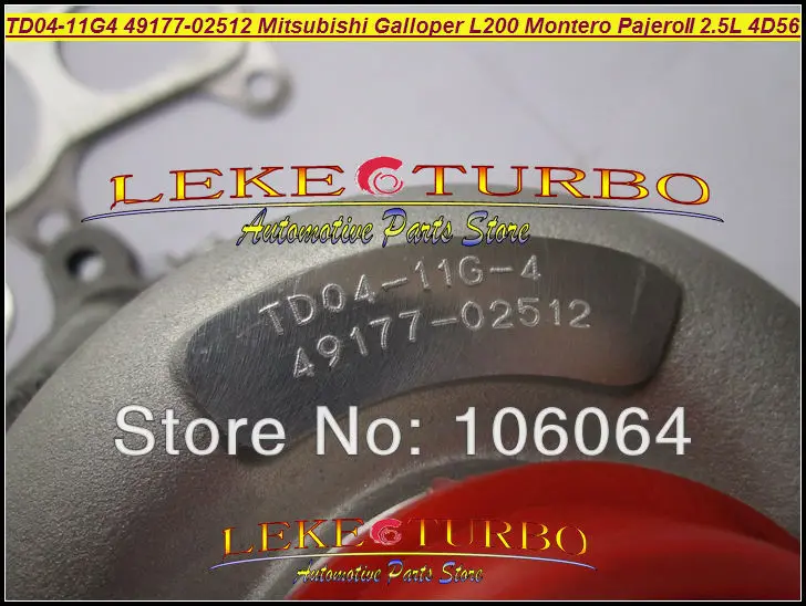 TD04 49177 02512 турбокомпрессор с водяным охлаждением для Mitsubishi L200 Montero Pajero II Hyundai Galloper T