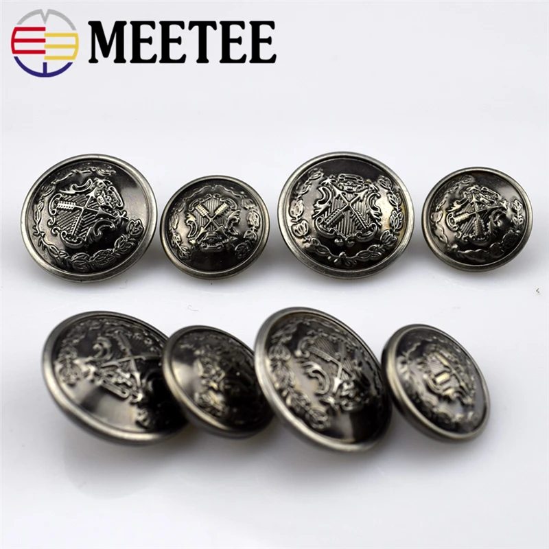 Металлические декоративные кнопки Meetee пистолет черное кожаное пальто для одежды