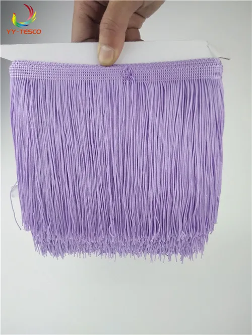 Light purple 2 ярда/лот 15 см полиэстер кисточка кружево бахрома отделка латинские аксессуары для танцевальной одежды DIY шторы Швейные аксессуары для художественного оформления - Цвет: Light purple