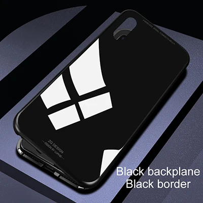 Для iphone X стеклянный чехол для iphone 7 8 Plus X чехол Роскошный противоударный Магнитный бампер чехол для iphone 7 6 8 прозрачный 360 - Цвет: Full Black