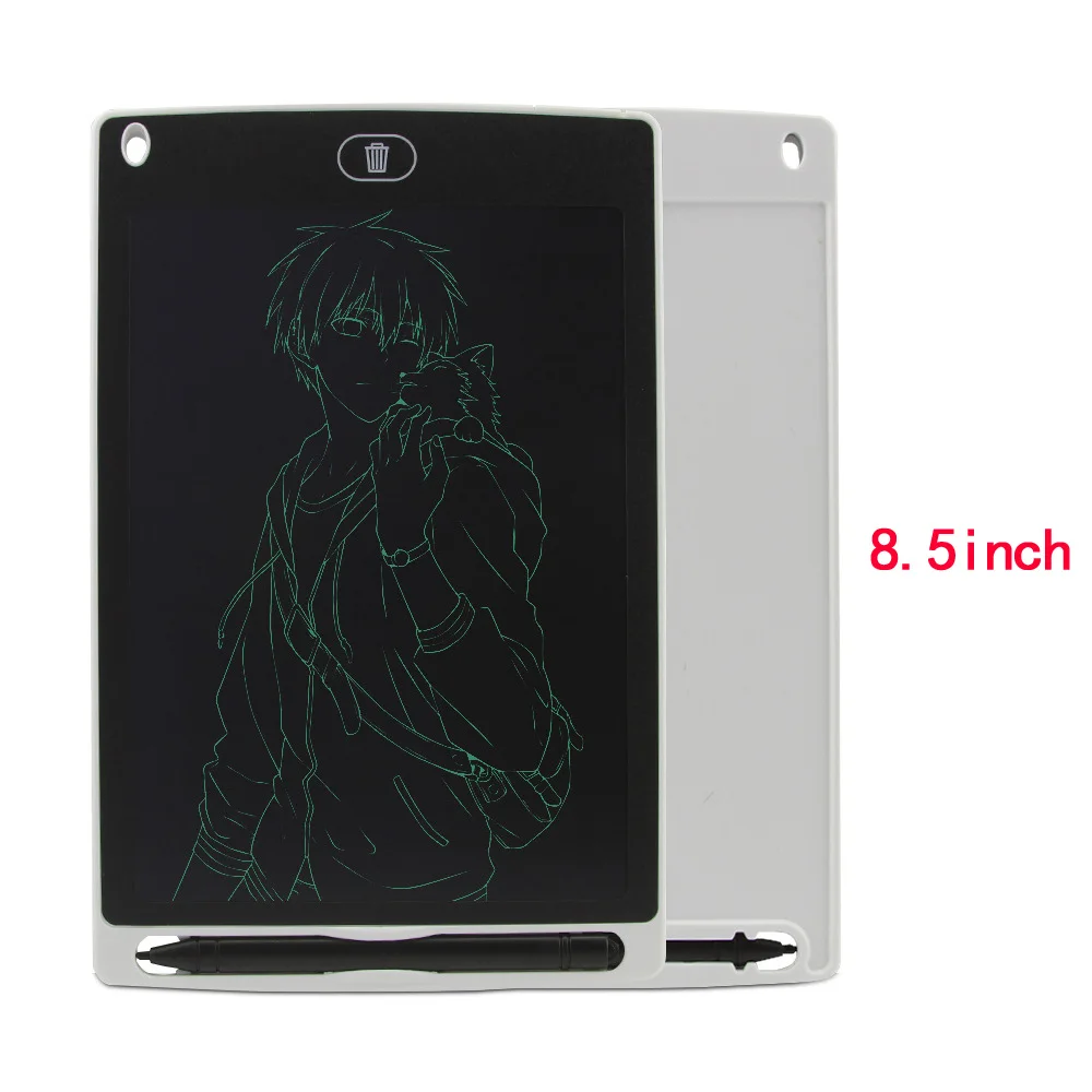 8.5inch white Игрушки для рисования 8,5/12 дюймов ЖК-планшет для письма стереть планшет для рисования электронный безбумажный ЖК-почерк коврик для рисования детская письменная доска малыш - Цвет: 8.5inch white