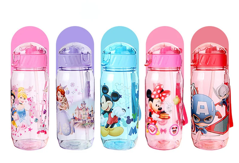 

Eco-friendly Kids Drinking Cartoon Water Bottles BPA Free Tritan Straw Children Bottle Children Kettle Portable Sports Bottle