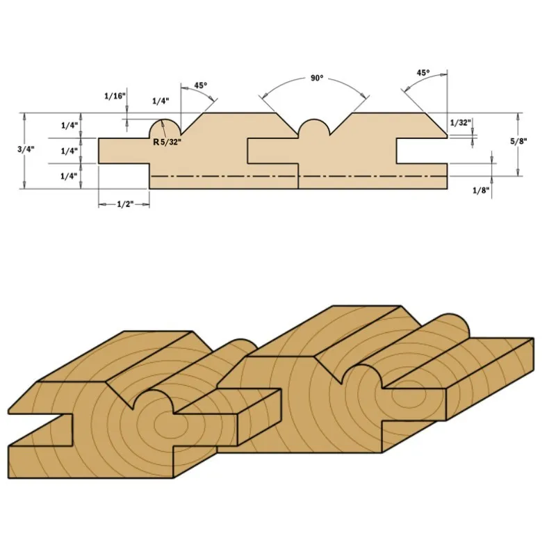 Набор фрез Язык и паз 3 шт. 1/2 дюйма хвостовик зубца Т образный фрезерный нож для