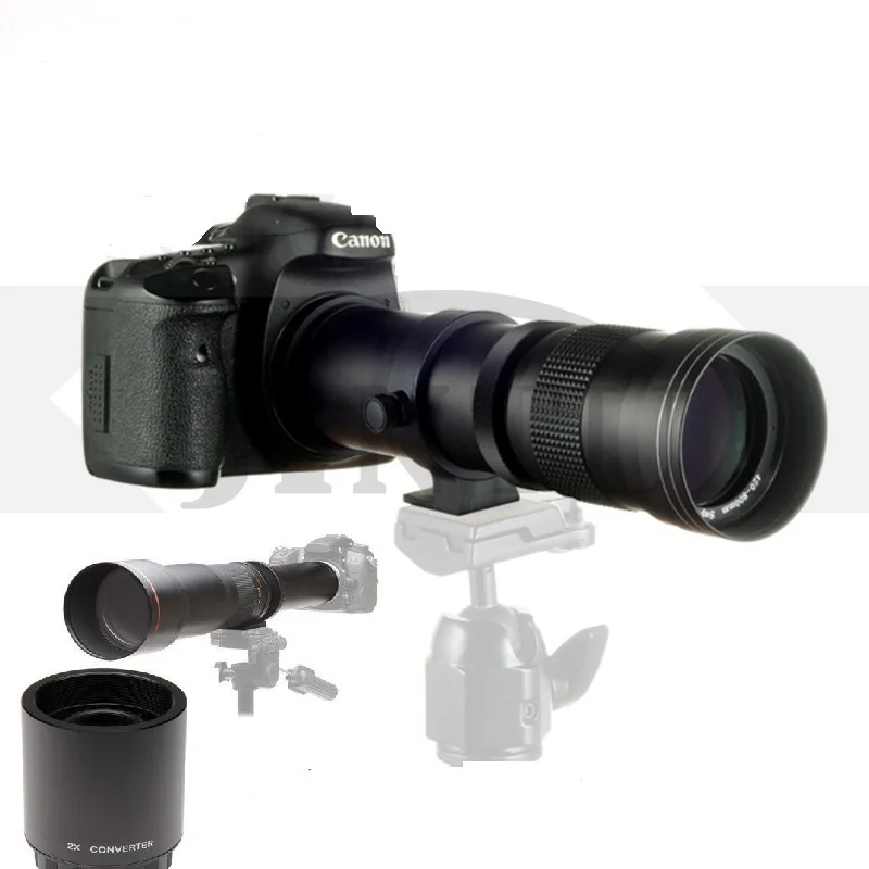 JINTU 420-1600mm F/8.3-16 Telephoto Zoom 2X Teleconverter LENS for Canon EF EOS 90D 80D 70D 60D 60Da 50D 7D 6D 5D 5Ds T6s T6i T6