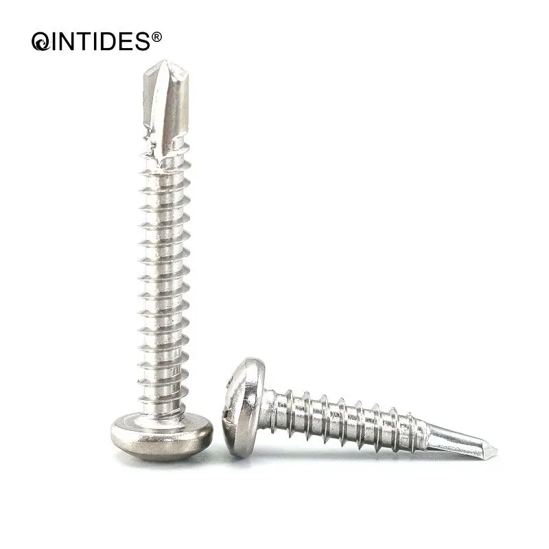 Qinstindes ST3.5 ST4.2 ST4.8 ST5.5 ST6.3 крестообразные встраиваемые винты для бурения с полукруглой головкой винты из нержавеющей стали phillips