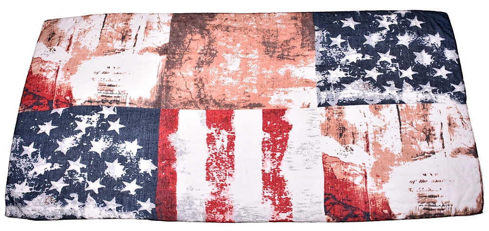 Новый дизайн Прямая поставка женские шарфы американский флаг Западный принт