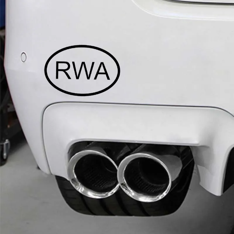 YJZT 13 8 см * 9 4 RWA RWANDA код страны овальная виниловая наклейка на автомобиль черный