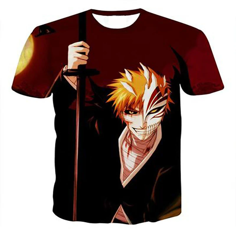 1 Футболки Bleach Мужская 3D футболка с аниме летние футболки Повседневная футболка мужская повседневная футболка с коротким рукавом для костюмированной вечеринки, крутые футболки для мальчиков и девочек - Цвет: 1