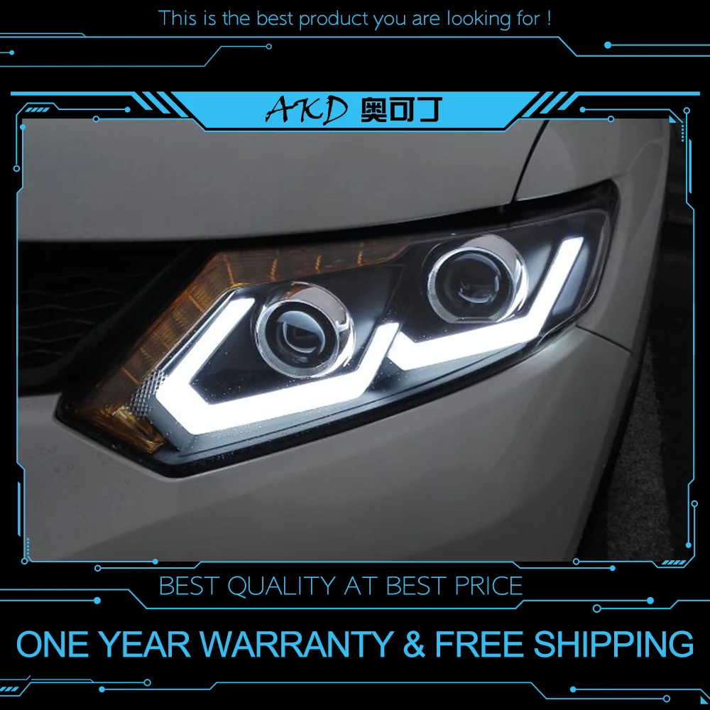 AKD тюнинг Автомобильные фары для Nissan X-Trail Xtrail светодиодные фары DRL ходовые огни Биксеноновые Противотуманные фары ангельские глаза авто