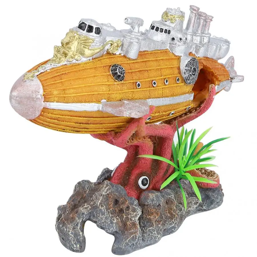 Аквариумное искусственное оформление аквариума Смола крушение воздушный