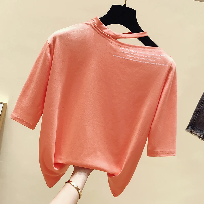 Женская футболка с вырезом белая хлопковая коротким рукавом летняя желтая 2019 |