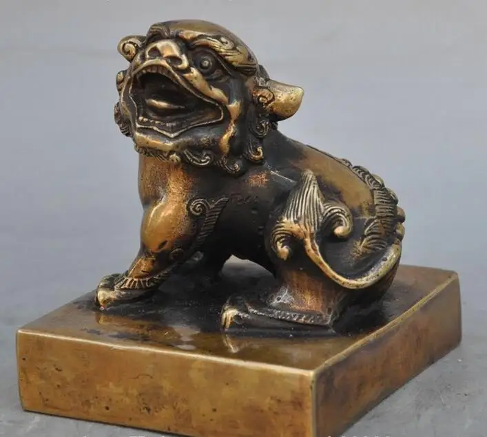 4-дюймовая статуя старой китайской династии дворец собака Лев пиксиу фотосессия |