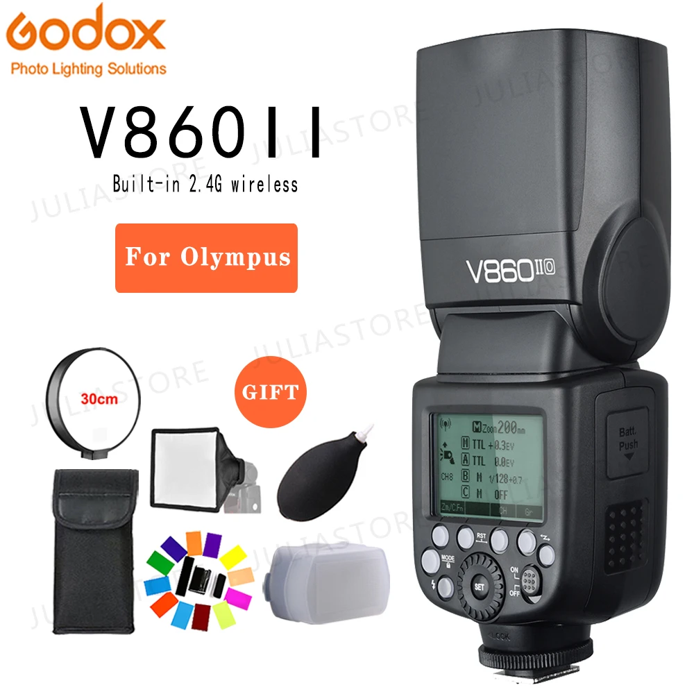 Godox Винг V860II O ttl HSS 1/8000 Li Ion Батарея Вспышка Speedlite для Olympus Panasonic E M10II M5II M1 G7 G6 GH4|flash for