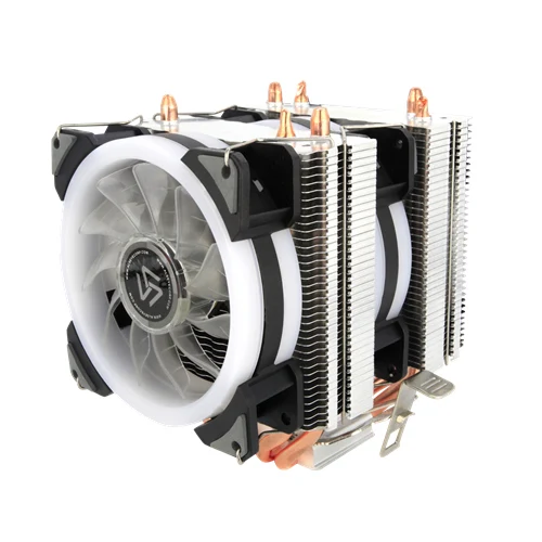 With 2 Fans ALSEYE кулер для процессора 4 тепловые трубки 4pin 90 мм RGB вентилятор охлаждение процессора для Intel и AMD - Цвет лезвия: With 2 Fans