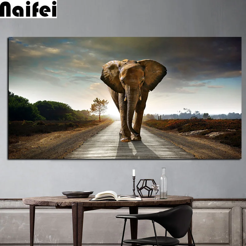 Алмазная 5D картина сделай сам аксессуары квадратная/круглая Стразы в виде слона