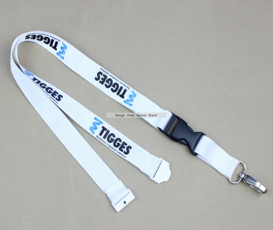 Ремешок на шею из полиэстера с принтом логотипа шелковом экране 15 мм черный