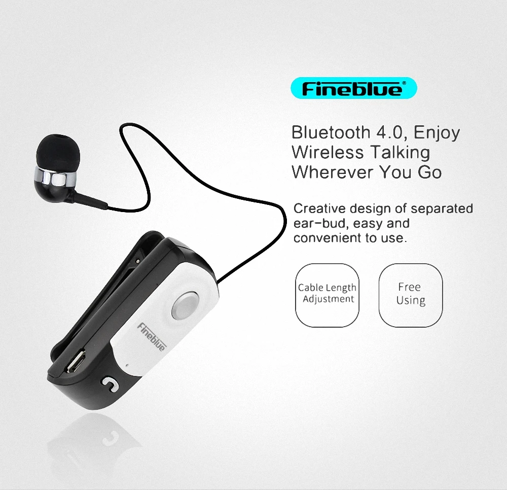 Fineblue F960 bluetooth беспроводная гарнитура для наушников+ микрофон+ зажим для смартфонов Прямая