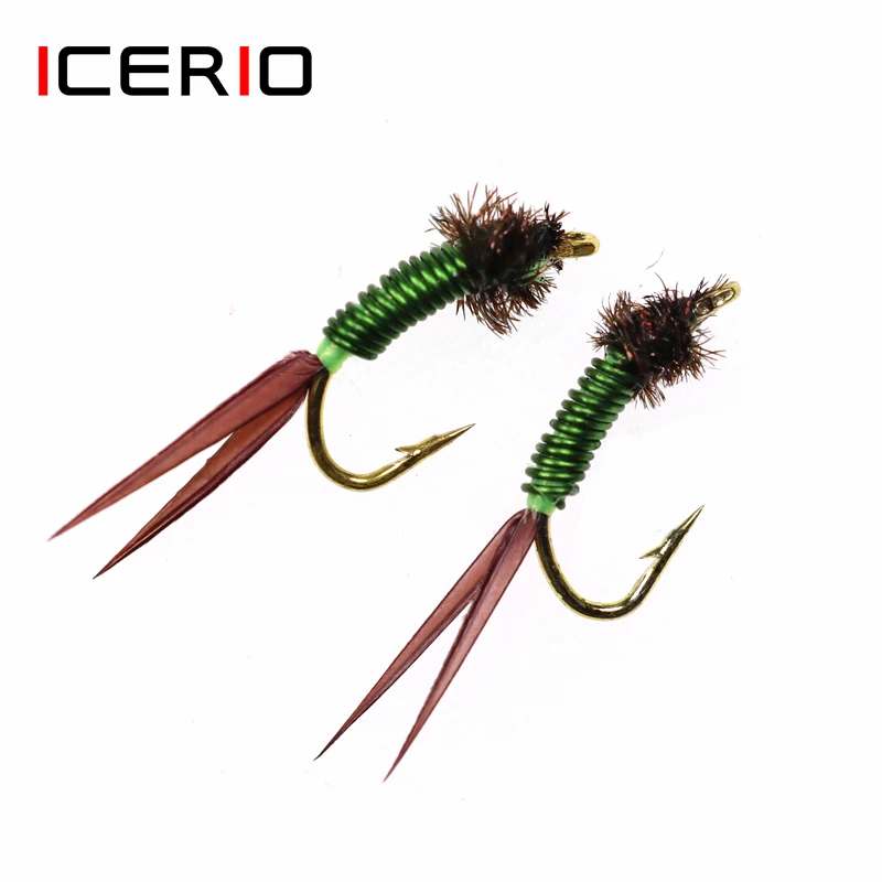 ICERIO 8 шт. Stonefly Mayfly Нимфа медь Джон форель нахлыстовая приманка #14|Наживки для