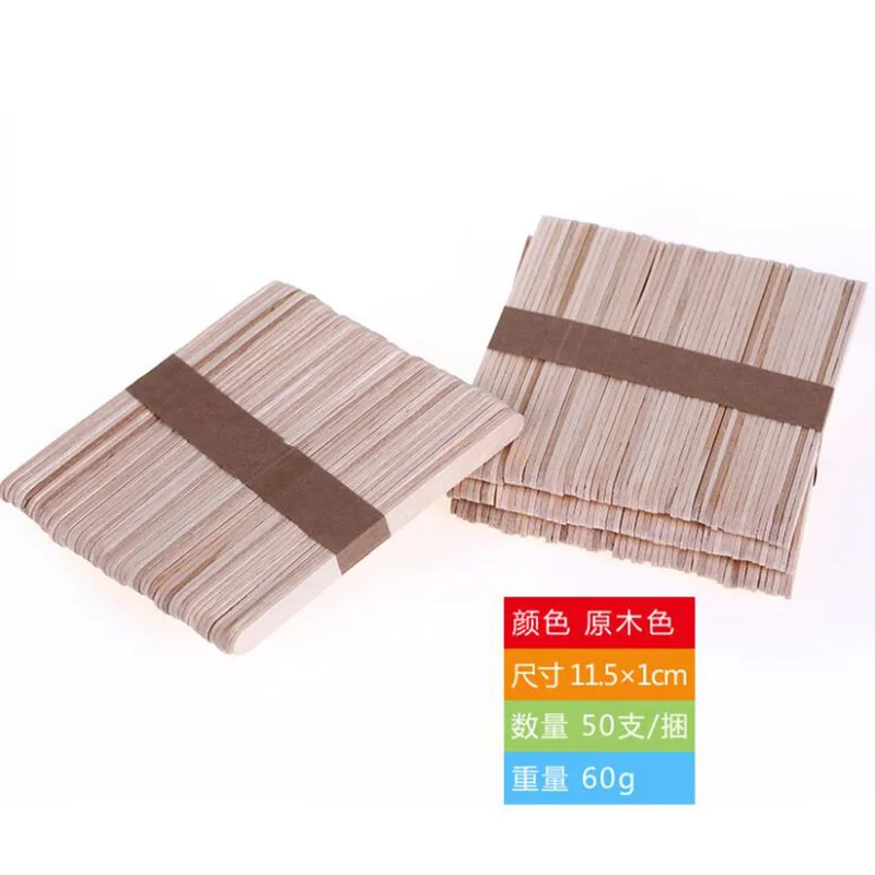 50Pcs/Lot DIY kids Handwork Art Crafts Toys Wooden Craft Ice Cream Sticks Pop Popsicle Sticks Natural Wood Cake Tools Ice Mold