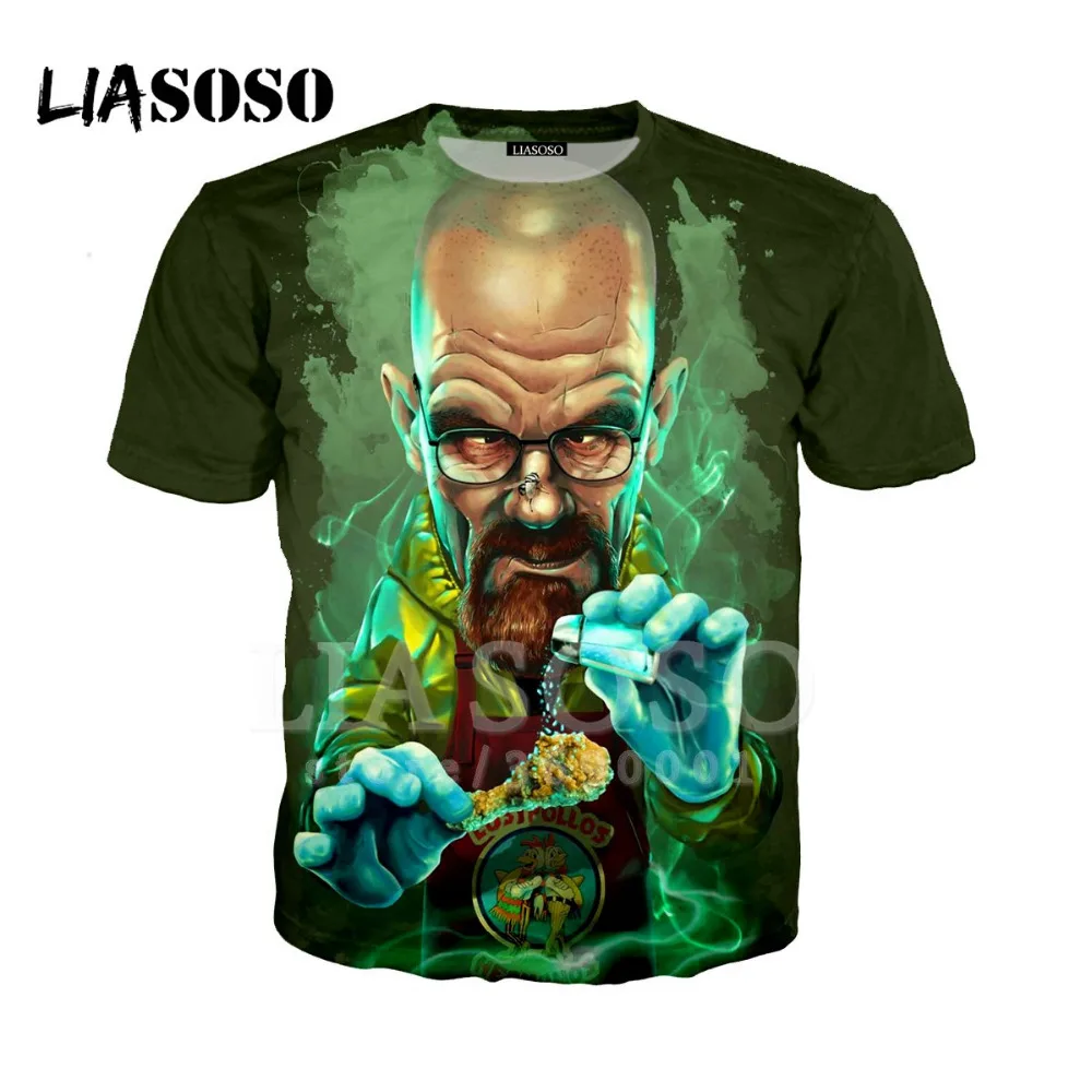 Женская и мужская футболка с 3D принтом LIASOSO короткими рукавами круглым вырезом