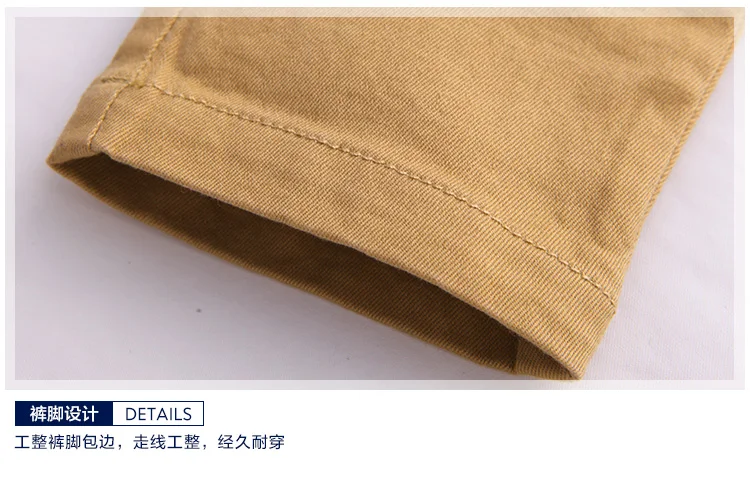 Брюки для мальчиков модные брюки цвета хаки Новинка 2017 года сезон весна