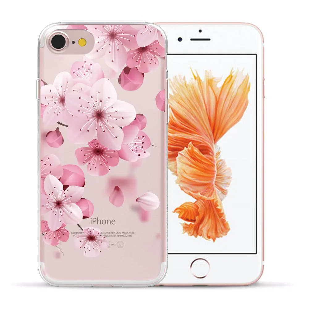 Мягкий чехол для телефона из ТПУ с сексуальным цветочным узором для iPhone 8, 7, 6, 6S Plus, XS, 11 Pro Max, XR, 5, 5S, SE, 10 X, цветочный чехол