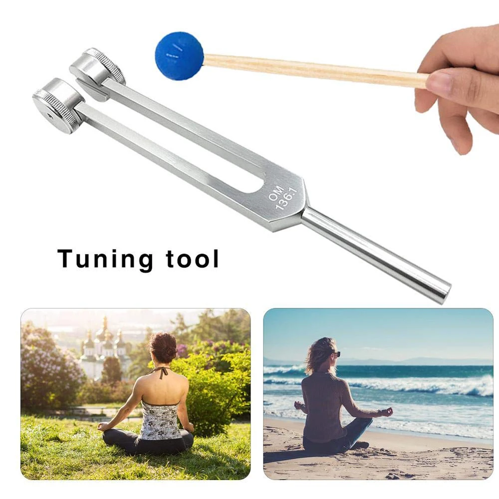 

Therapy Assistance 136.1HZ Aluminum Alloy Silver Tuning Fork Chakra Hammer Ball Diagnostic Tool for Sound Healing Therapy