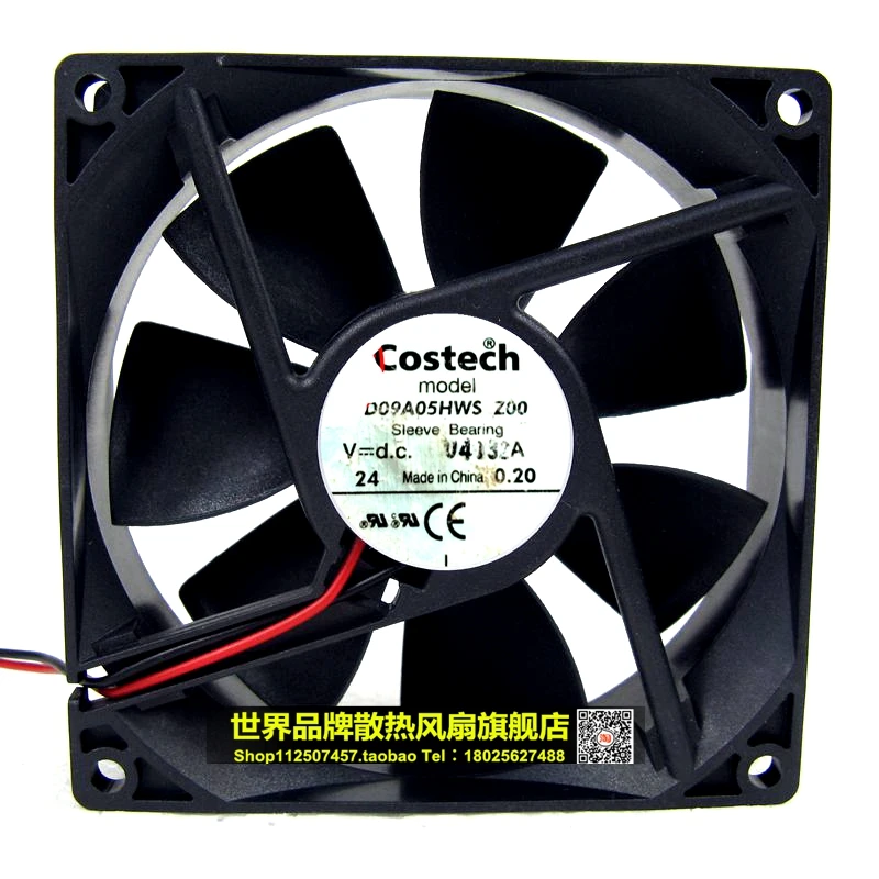 

Original Costech 9cm 24V 0.20A 9025 D09A05HW 90 * 90 * 25mm dual ball wind capacity inverter fan