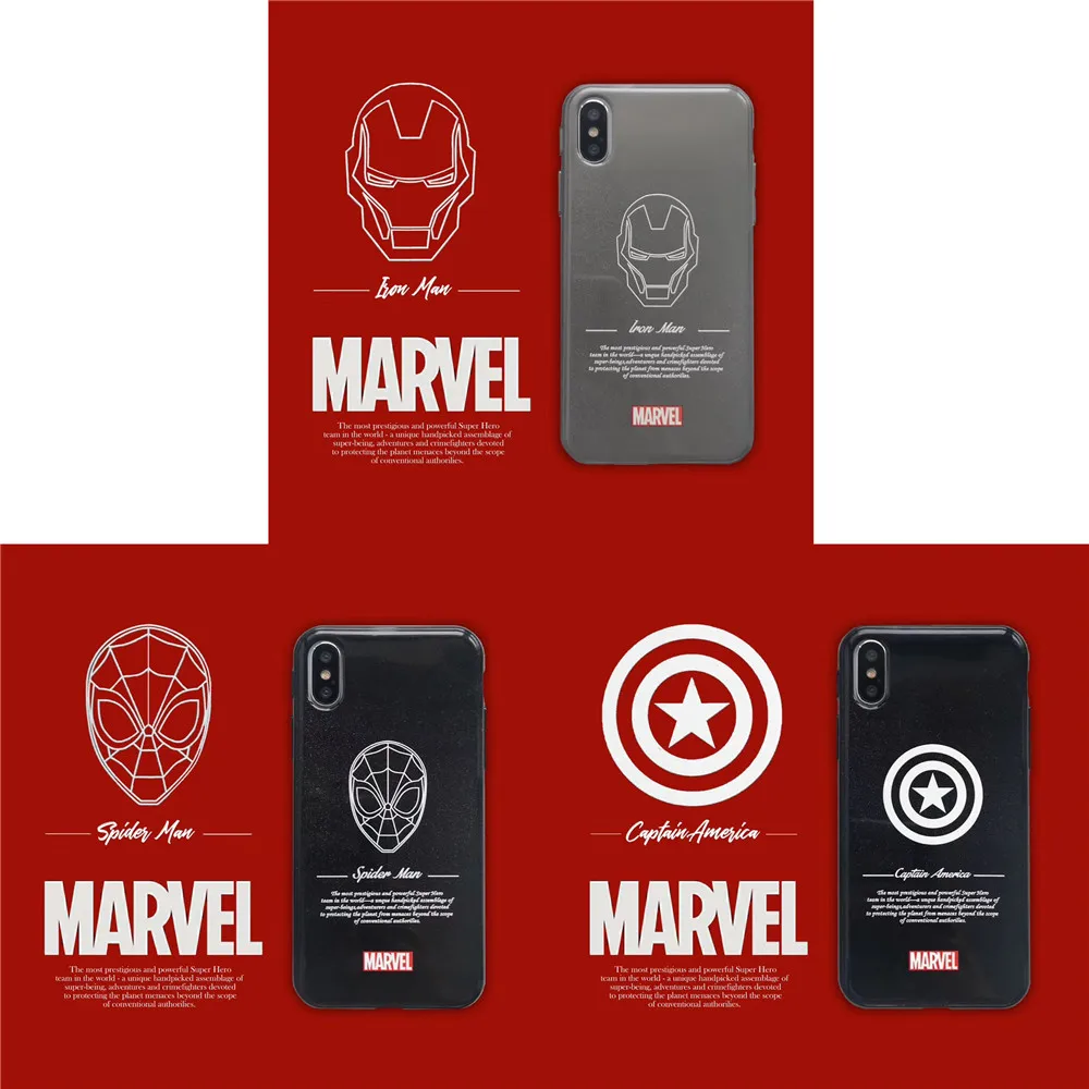 Супер герой MARVEL Железный человек Человек-паук Капитан Америка блеск Чехол для