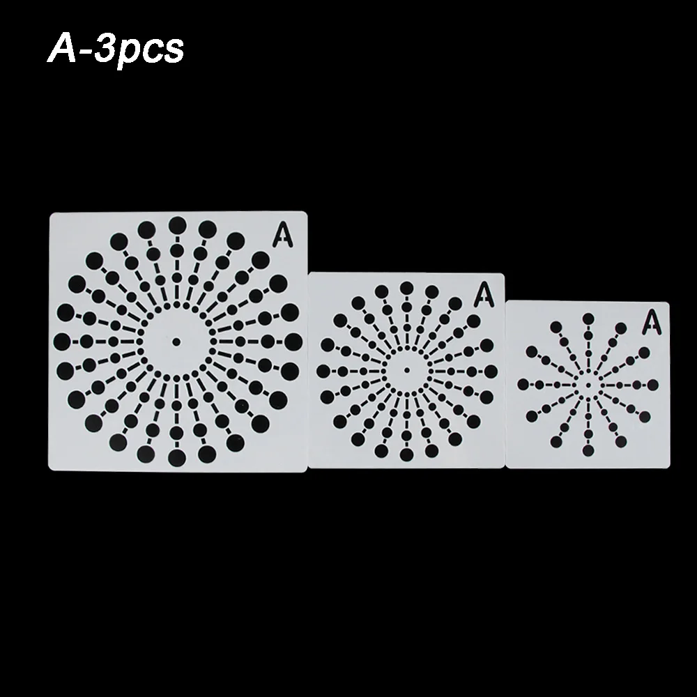A-3pcs 3 шт./компл. Мандала вспомогательный наслоения Трафареты для покраски стен штамп для скрапбукинга альбом декор тиснение Бумага Визитная карточка "сделай сам" - Цвет: A-3pcs