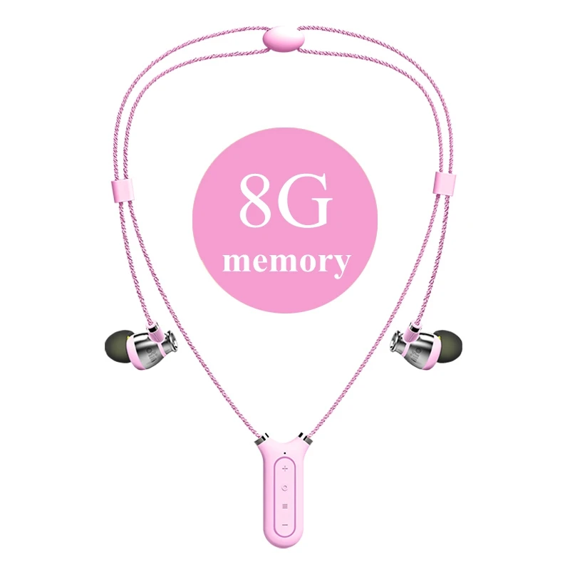 8g Pink Mifo i2 Bluetooth наушники водонепроницаемые шеи гарнитура ожерелье беспроводные наушники со встроенным MP3-плеером для спорта бег - Цвет: 8g Pink