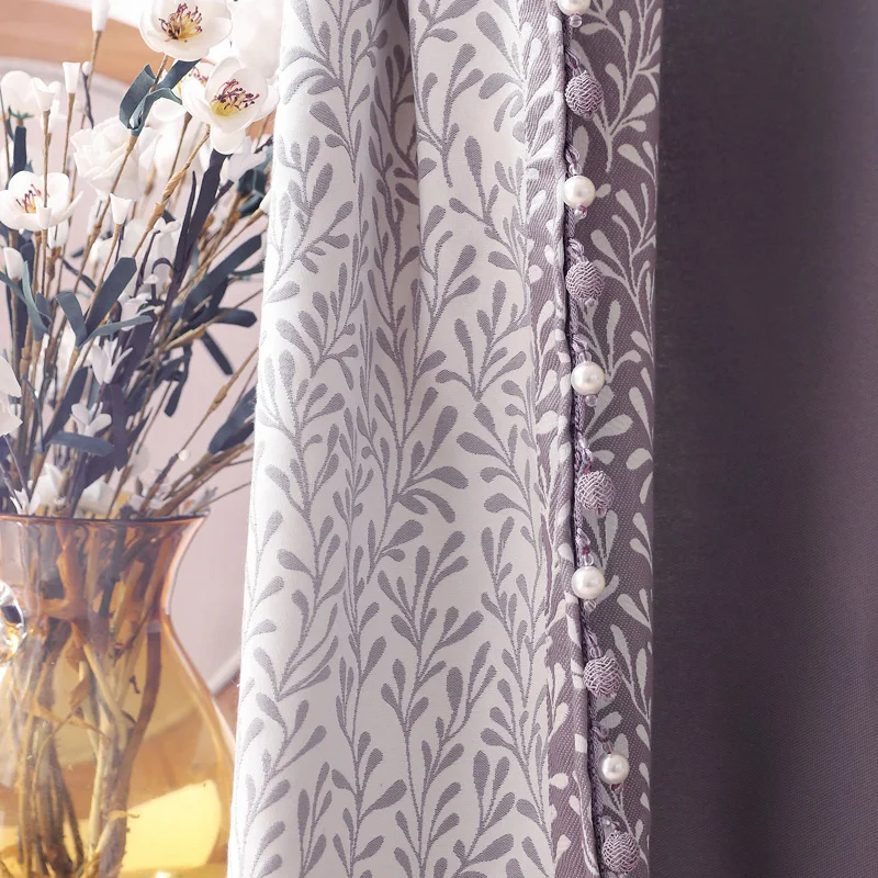 Жаккардовая простыня шторы для гостиная Европейский фиолетовый