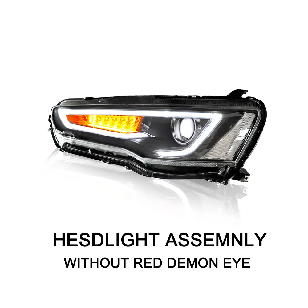 without demon eyes AcooSun для Mitsubishi Lancer EVO X 2008- Автомобильная фара в сборе светодиодный DRL сигнал поворота ксенон HID проектор Объектив Plug and Play - Цвет: without demon eyes