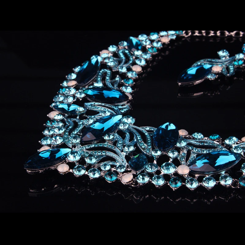 Роскошные женские туфли синего цвета с цветочным узором на свадьбу свадебный