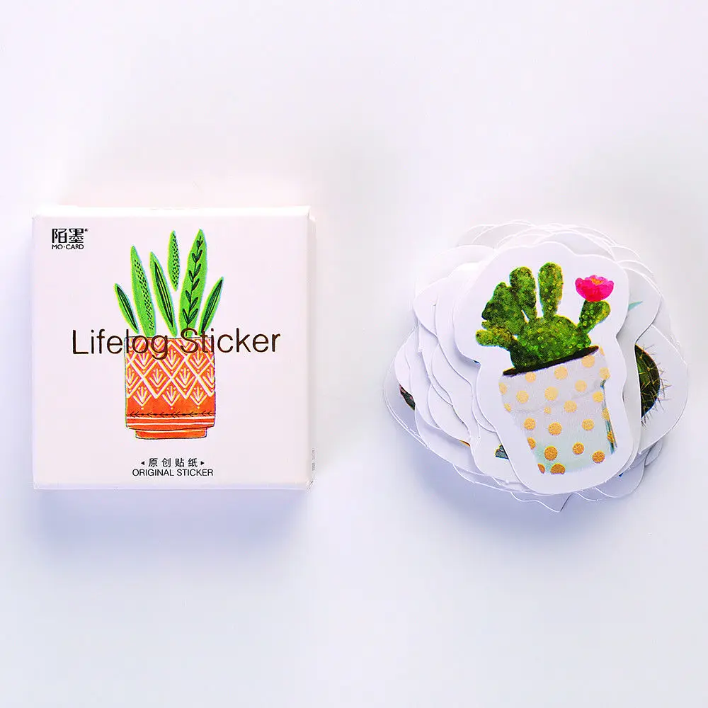 Творческий завод 45 шт коробка кактус короткие удобные наклейки этикетки набор