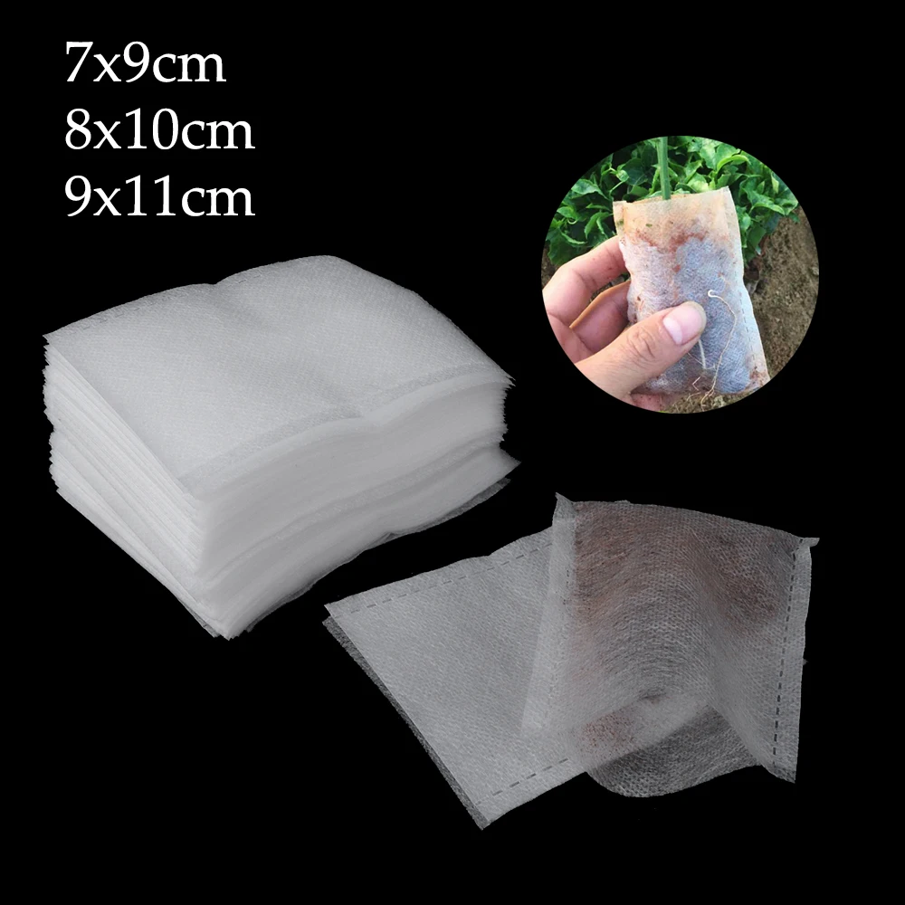 100 шт./лот разлагаемая сумка для рассады мешки подтяжки ткани горшок питомцев