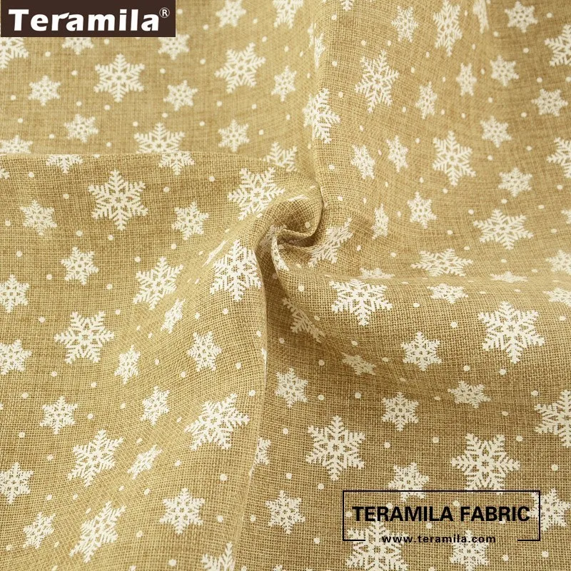 Teramila имитация льняной ткани 50 см x 150 см/шт. Рождественский принт Снежинка Дизайн