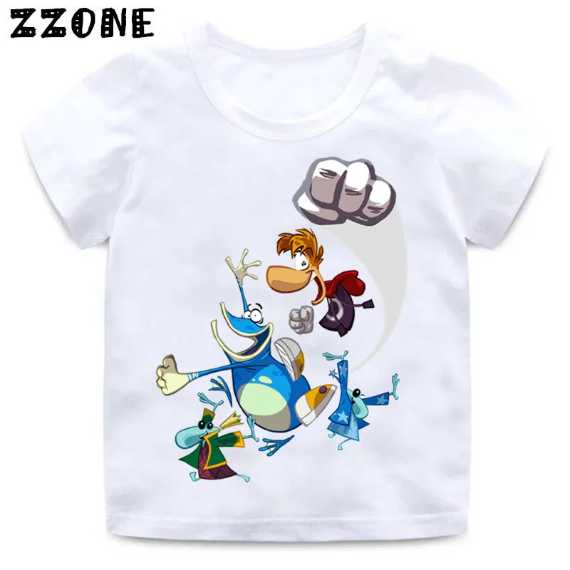 Забавная одежда для детей футболка с принтом героев мультфильма Rayman Legends Adventures Game