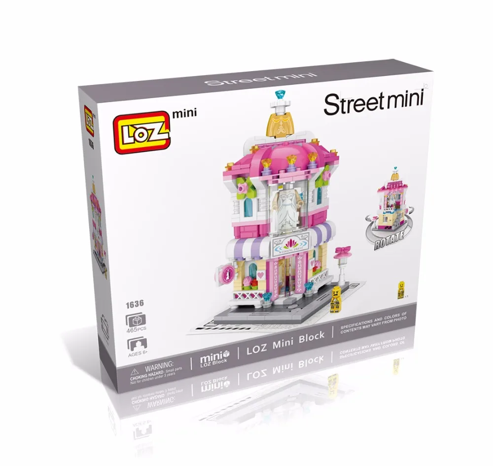 LOZ Mini Rue Scene Blocs de Construction Ville pour Enfants Briques Modele Magasin Boutique Свадебный магазин архитектура