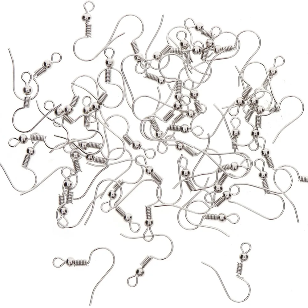 50 шт./упак. с серебряным покрытием сделай сам серьги крючки мяч ювелирных