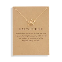 happy future paper crane necklace women pigeon pendant clavicle chain statement choker necklaces jewelry best gift